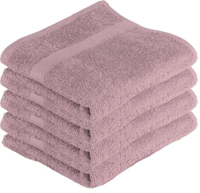 Tiseco - Handdoeken - Katoen - set van 4 stuks - Mauve