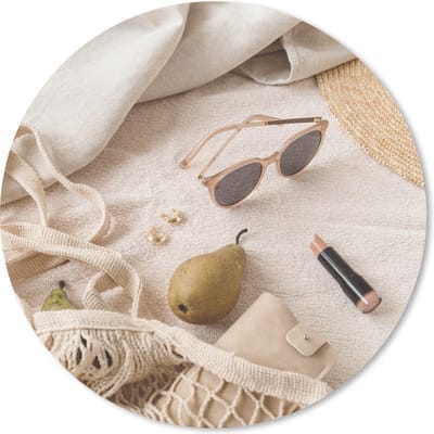 Muismat rond 20x20 cm - Mousepad Zonnebril - Peer - Zomer - Ronde muismatten