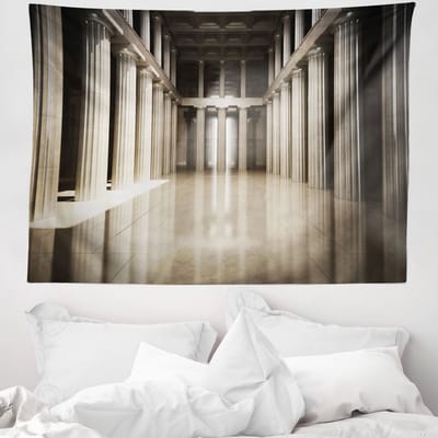 ABAKUHAUS Kolomwandtapijt, 3D-model van een kolom, 150 x 110 cm, beige en bruin