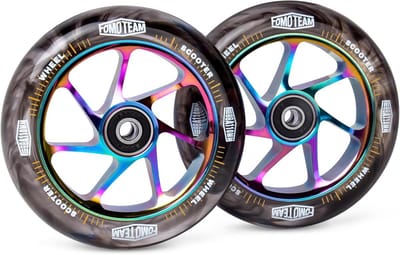 2x Pro Stunt Scooter Wielen 110mm met ABEC-9 Lagers - Duurzame Rainbow Core Vervangingswielen