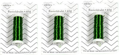 Stern Fabrik Binddraad/wikkeldraad - 3x rolletjes - groen - 50 m x 0,35 mm - hobbydraad/bloemendraad