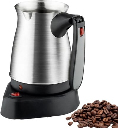 Elektrische Waterkoker - Koffieketel Warmwater - Snelle Warme Drank - Inklapbare Handgreep - 500 ml Inhoud - Zilver