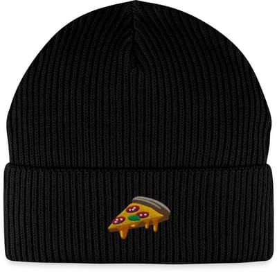 Geborduurde Pizzapunt Uniseks Bio Fisherman Beanie