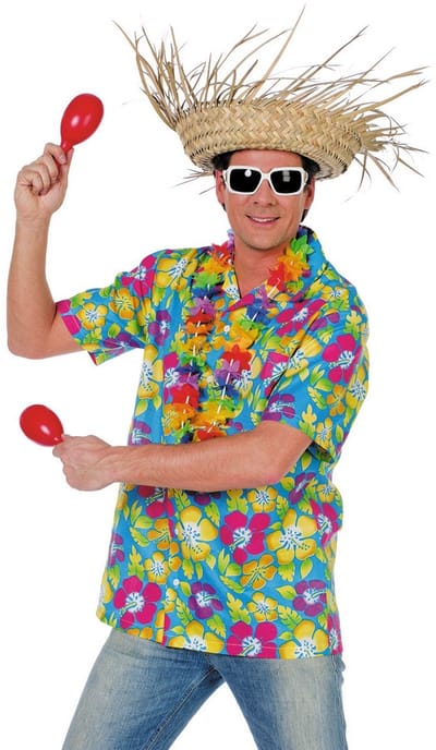 Hawaiishirt blauw Maat L
