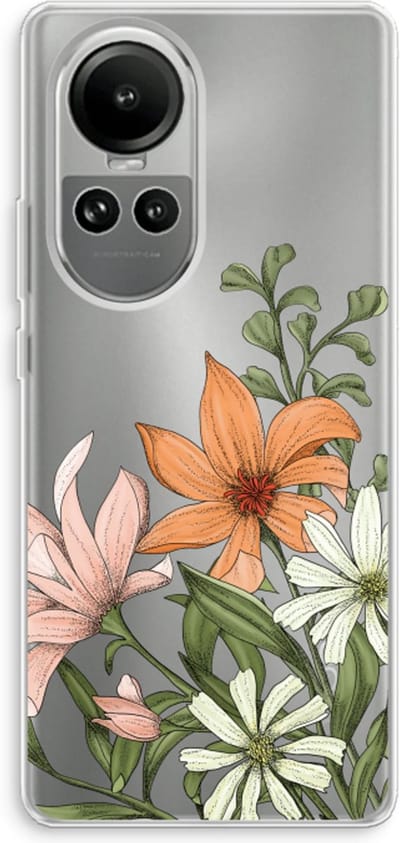 Case Company® - Hoesje geschikt voor Oppo Reno 10 hoesje - Floral bouquet - Soft Cover Telefoonhoesje - Bescherming aan alle Kanten en Schermrand