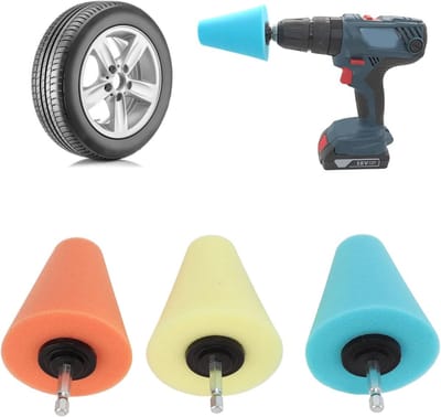 Buffers en Polisher - Drill Polishing Sponge Pads - Conical Sponge Polishing en Polishing Cone voor Automotive Car Wheel Hub Onderhoud - Polishing Disc Foam Pad en Polishing Wheel