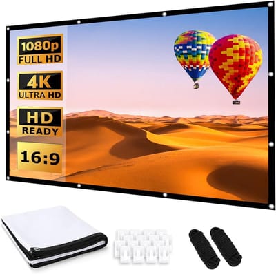 Projectiescherm - Filmdoek Buiten - Thuisbioscoop Creëren - Kreukvrij Polyester - 180 inch - Wit