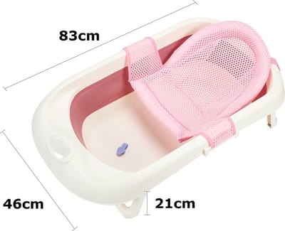 Baby bad Opvouwbaar - 50L 83x46x21cm Babybadje - Inklapbaar bad - Anti Slip - Roze
