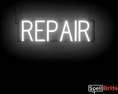 REPAIR - Lichtreclame Neon LED bord verlicht | SpellBrite | 54 x 16 cm | 6 Dimstanden - 8 Lichtanimaties | Reclamebord neon verlichting