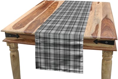 ABAKUHAUS run_31093 – Tafelloper, etnisch patroon, 40×180 cm, antracietgrijs