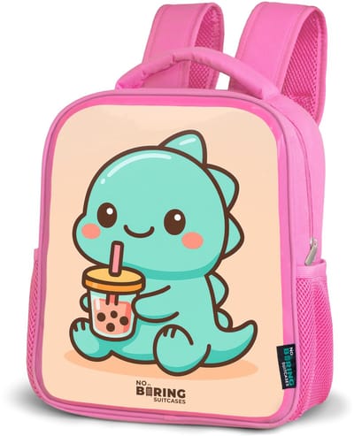 NoBoringSuitcases.com® - Rugzak roze - Schooltas meisjes - Kawai - Dino - Bubbletea - Kinder rugtas meisje - Boekentas kind - Kinderrugzak voor school - Schoolrugzak