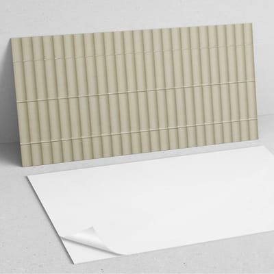 Coloray Wandpanelen Zelfklevend - Horizontaal strepenpatroon PVC Wandpaneel - 100 cm x 50 cm - Romig Wandbekleding Zelfklevend - 1 stuk - Texturen Wandpanelen Zelfklevend - Wandbord Keuken - Wandpaneel Badkamer