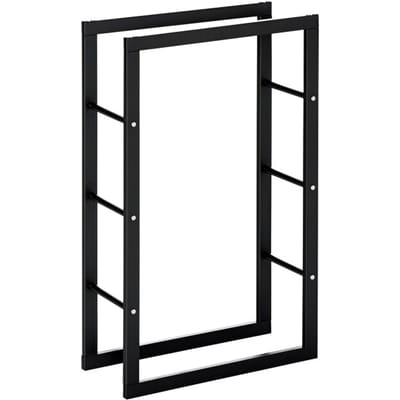 4goodz Houtopslag brandhoutrek 100 kg staal 25x40x100 cm -