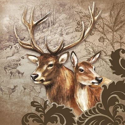 Ambiente - Lunch servetten - Deer Couple Brown