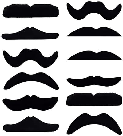 Dailygoods- Nep Snorren Set - 12 Zelfklevende Snorren - Grappige Ontwerpen - Perfect voor Carnaval/Halloween - Feestaccessoires - Eenvoudig te Gebruiken