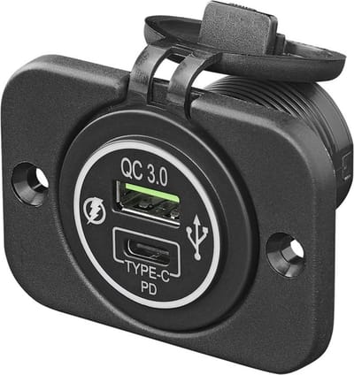 ProPlus USB snellader - dual poorten - inbouw - 12/24V - water- en stofdicht