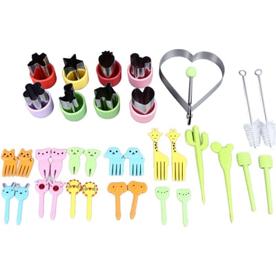 55 stuks Sandwich Snijder Sealer Set Sandwich Snijder voor Kinderen Groentesnijder Vormen Sets Mini Koekje yellow