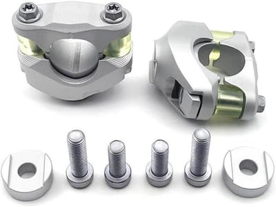 Stuurverhoger Motorfiets - Stuurklem Demper - Verbeteren Rijcomfort - Progressieve Demping - 28 mm - Zilver
