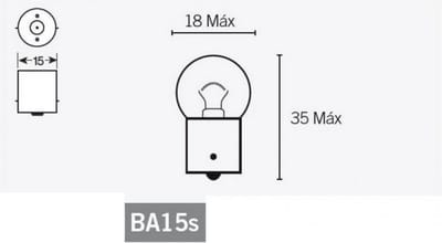 6V 5W BA15s vetlamp met gecentreerd draadeind voor Flosser 4023 motorfiets