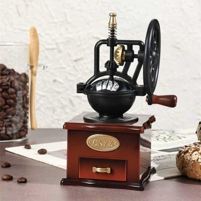 Muziekdoos met handbediende koffiemolen - creatief decoratief item