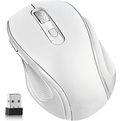 1 PIÈCES 2.4GHz Batterie Sans Fil Souris Portable Ergonomique Ordinateur Silencieux Souris PC DE BUREAU Accessoires D'ordinateur Portable blanc