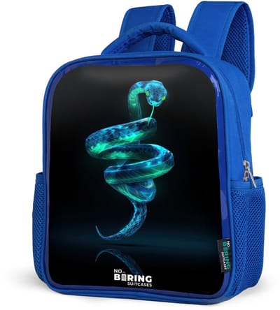 NoBoringSuitcases.com® - Rugzak blauw - Schooltas jongens - Digitale slang in spiraalvorm - Kinder rugtas jongen - Boekentas kind - Kinderrugzak voor school - Schoolrugzak