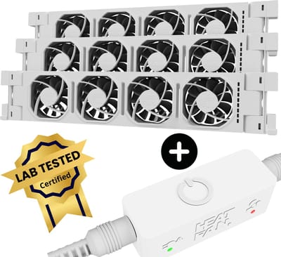 Heatfan 4 Trio set - Radiator Ventilator met Touch Sensor - Universele Maat - Zonder Geluid - Geschikt voor radiator 140 tot 200cm - Wit