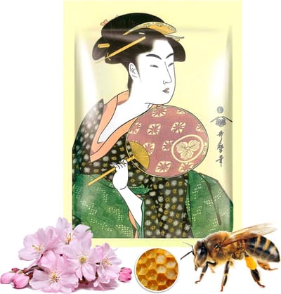 Mitomo Royal Jelly & Sakura Gezichtsmasker - Intens Voedende Face Mask Met Glycerine - Hyaluronzuur - Anti Glycatie - Japans Skincare Rituals Gezichtsverzorging Vrouw