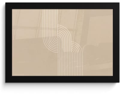 Poster in lijst - Fotolijst 30x20 cm - Posters - Parallelle lijnen - Lichte textuur - Beige - Posterlijst zwart - Decoratie - Wanddecoratie woonkamer - Muurdecoratie slaapkamer
