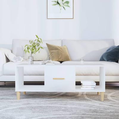 vidaXL - Salontafel - 102x50x40 - cm - bewerkt - hout - wit