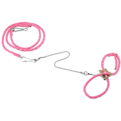 Harnais Réglable pour Hamster de Compagnie Petit Rat Souris Laisse d'Entraînement avec Clochette Localisatrice Pinkish pink