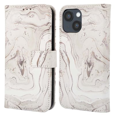 imoshion Hoesje - Geschikt voor Apple iPhone 14 - Design Bookcase smartphone - Sandy Marble