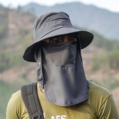 Zonnehoed UV-bescherming Brede rand Nekflap Gezichtsbedekking Multifunctionele pet voor wandelen Vissen Strand One Size