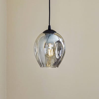 EMIBIG LIGHTING Hanglamp Starla, glas grafiet, 1-lamp rond