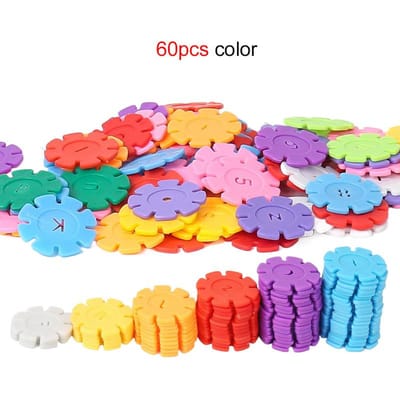 60~200 stuks Sneeuwvlok Bouwstenen Speelgoed Kinderen DIY Constructie Kleuterschool Spel Montage Educatief Speelgoed voor Kinderen Cadeau TMZ