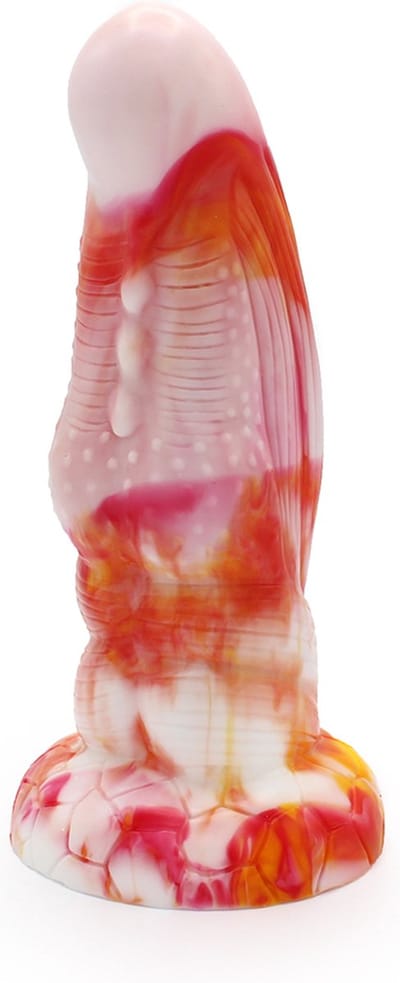 Kiotos Monstar - Dildo Beast 3 - 21 x 7 cm - Oranje/Wit/Rood
