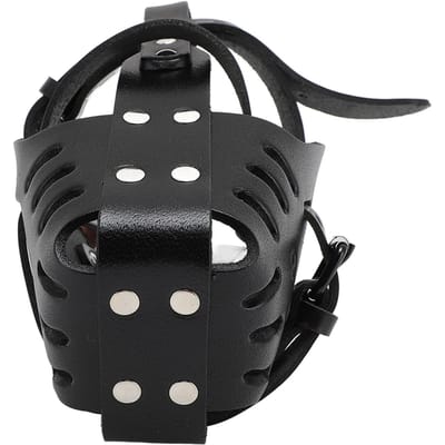 Muselière pour Chien Ajustable Confortable Muselière Panier en Faux Cuir pour Anti-Aboiement Anti-Mâchouillement black