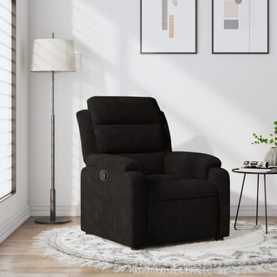 vidaXL - Fauteuil - verstelbaar - fluweel - zwart