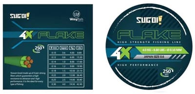 Sugoi Flake Gevlochten Vislijn 250 M Groen 0.300 mm