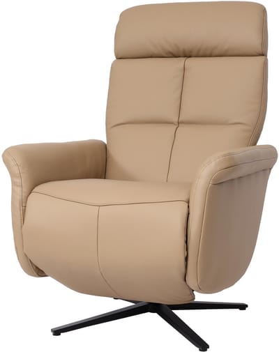 Relaxfauteuil MCW-L10, design TV-fauteuil TV-fauteuil relaxfauteuil, draaibare relaxfunctie, volledig leer ~ taupe