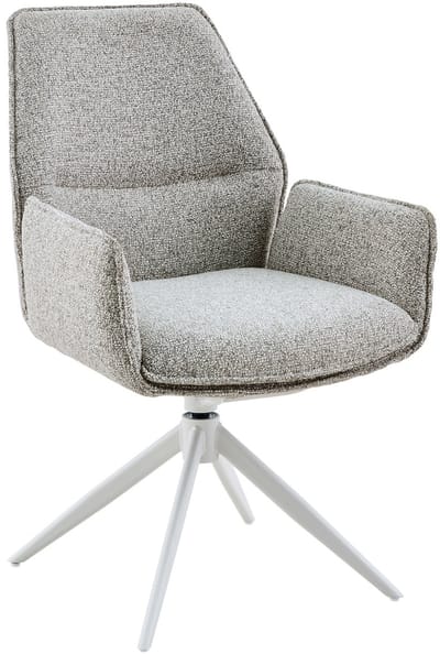 Starfurn Eetkamerstoel Hera - Beige Stof - Draaibaar - Incl. Armleuning - Set van 2
