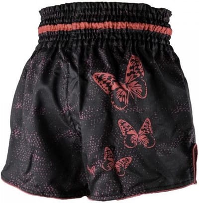 Joya Butterfly Kickboksbroekje - Zwart met roze (Beschikbaar in verschillende maten)