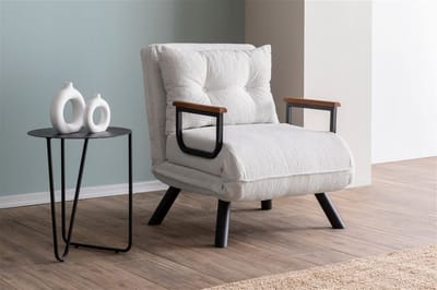 Slaapfauteuil Sando Single Teddy Crème