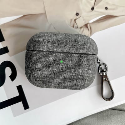 Telestore - Hoesje geschikte voor AirPods 4 - Stof kleding hoesje Beschermhoes - Shockproof AirPods 4 Cover - AirPods 4 Hoesje - Geschikt voor Apple Airpods 4 - grijs - stoffen shockproof cover