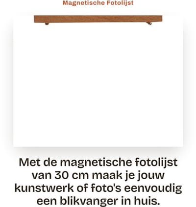 Dailygoods- Fotolijst Magnetisch - Teakhout - 30 cm - Herbruikbaar - Wanddecoratie - Sterke Magneten - Milieuvriendelijk - Posterhanger