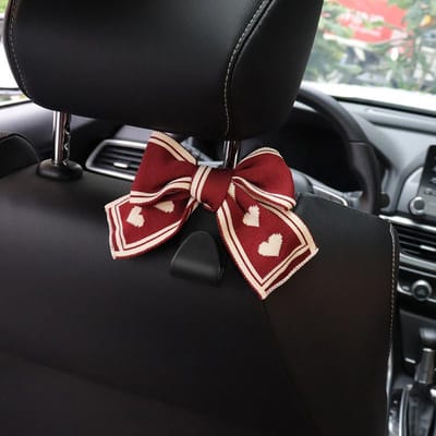 Crochets universels pour siège arrière de voiture, nœud papillon, organisateur pour appuie-tête, rangement, sac à main, accessoires de voiture pour femmes rouge