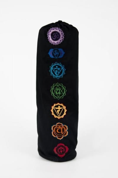 Yogamat Tas - Zwart met Chakra Symbolen - Yogamattas
