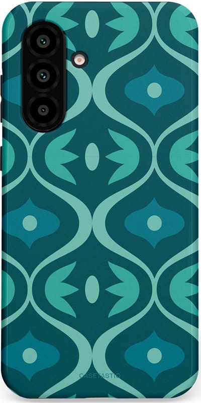 Casetastic hoesje geschikt voor Samsung Galaxy A36 / Samsung Galaxy A56 - Dubbellaagse bescherming - Decoratief Blauwgroen - Fashion Case - Petrol