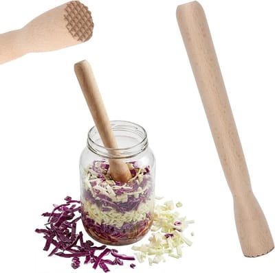 Fermentatiestamper - Handstamper Keuken - Zuurkool Maken - Moeiteloos Gebruiken - Beukenhout - Natuurlijk