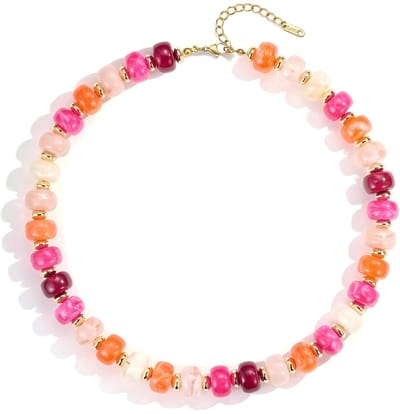 Parelketting voor vrouwen en meisjes, statementketting, grote parels, korte choker, halsketting voor dames, verstelbaar, boho, zomer, ketting, sieraden, geschenken voor strand